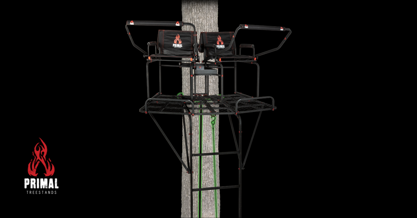 The HangOut Deluxe WrapAround Two Person Ladder Stand Primal Treestands